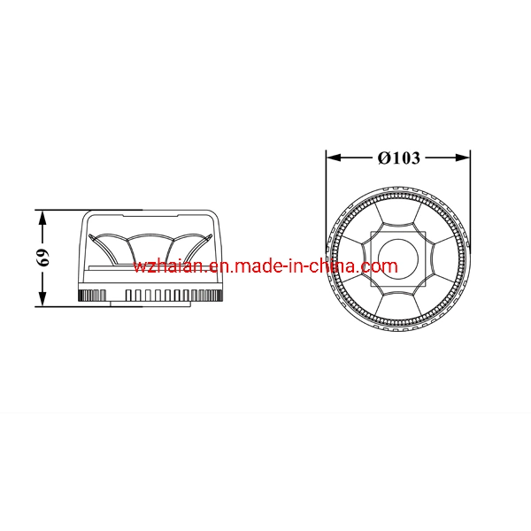 LED Warning Beacon in Blue Color with Rotating Flashing Pattern