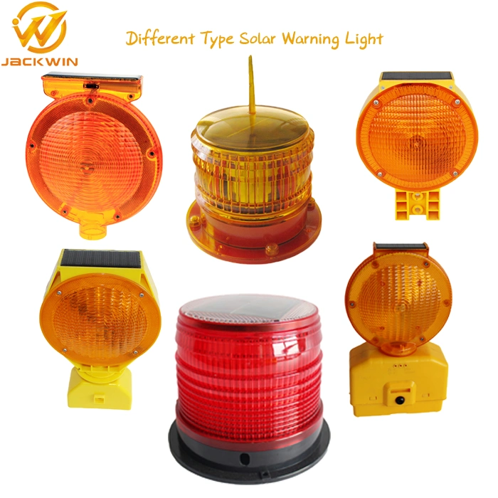 Mini LED Flashing Amber Solar Warning Light Mounted on Delineator Post or Bollard