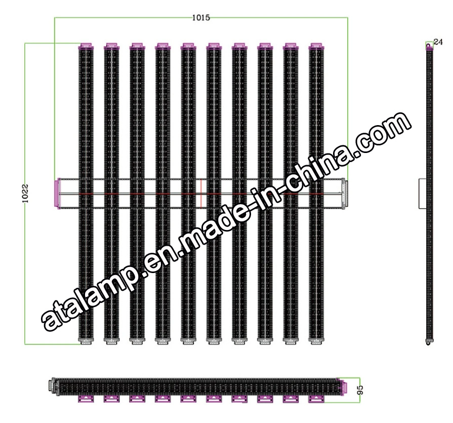 Modern Attractive Adjustable Double Lens 400W/600W/800W/1000W Purple Spider Hydroponic Fodder Shop Plant Breeding LED Grow Light Bars