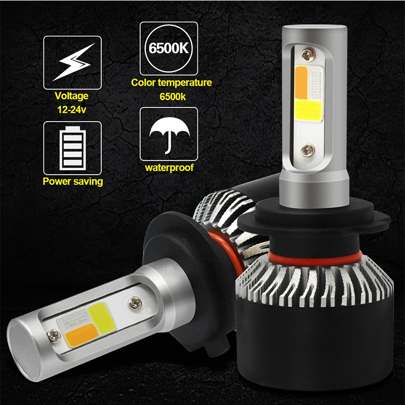 Car Tricolor 3 Color LED Headlight H1 H4 H7 H11 Hb3 Hb4 72W 7200lm 3000K 6000K 8000K Tricolor LED Headlight