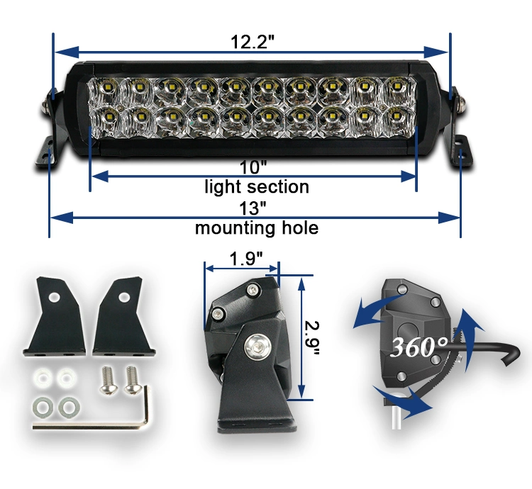 USA Designed Aurora Screwless Double Row R149 LED Light Bar with No Screw