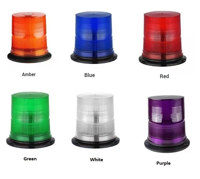 Small LED Beacon Light with Magnetic Base (12V-48V) Hot Sell Rotary Strobe Lamp Blue/Amber/Red/White RoHS R10