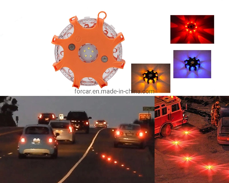 LED Emergency Roadside Safety Flares Strobe Traffic Light Road Warning Beacon with 5 White SMD LED