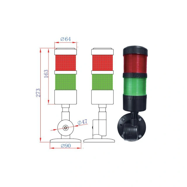 24V CNC Machine Alarm Buzzer 90dB 2 Layers Industrial Beacon Flash Warning Signal Light