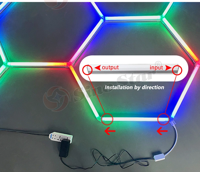 3389*1715mm 56W Club Hotel Shop Supermarket Corridor Honeycomb RGB Hexagon Light Bar