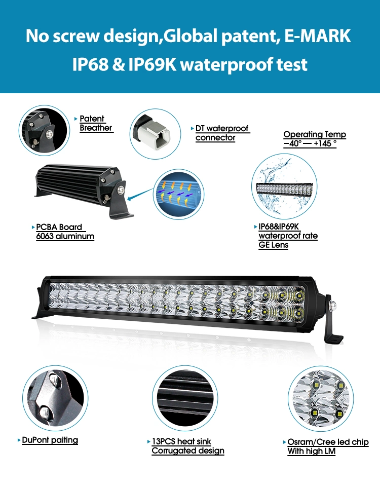 USA Designed Aurora Screwless Double Row R149 LED Light Bar with No Screw