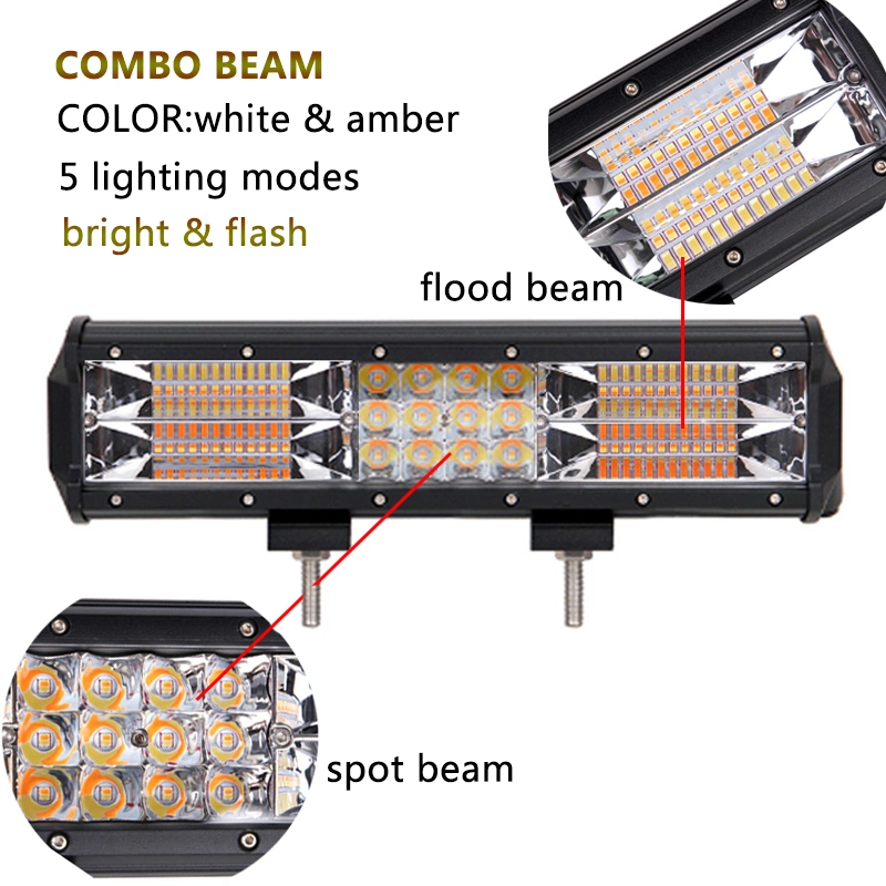 Dual Color 36W 72W 108W 180W 216W 252W 288W 324W 360W 396W 432W Truck LED Offroad Light Bar