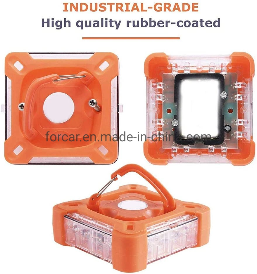 LED Road Flares Car Emergency Strobe Safety Disc Lamp Square Dual Button Instant off Battery Powered Roadside Beacon Warning Flashing Warning Light