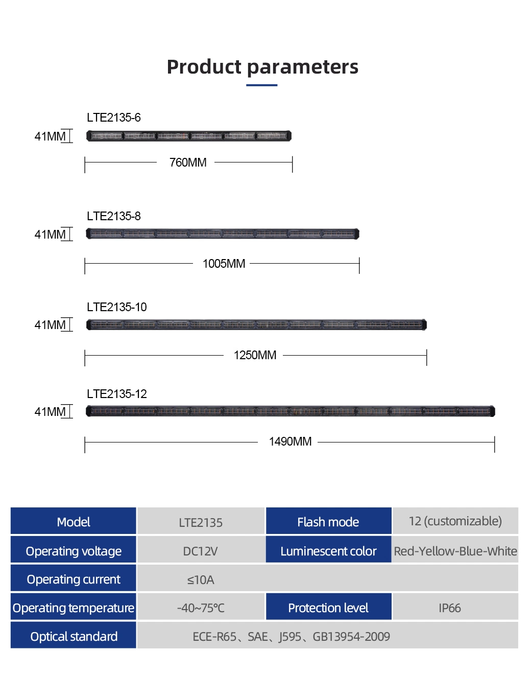 Senken Flashing Warning Traffic Advisor Directional Light Bar Lte2135