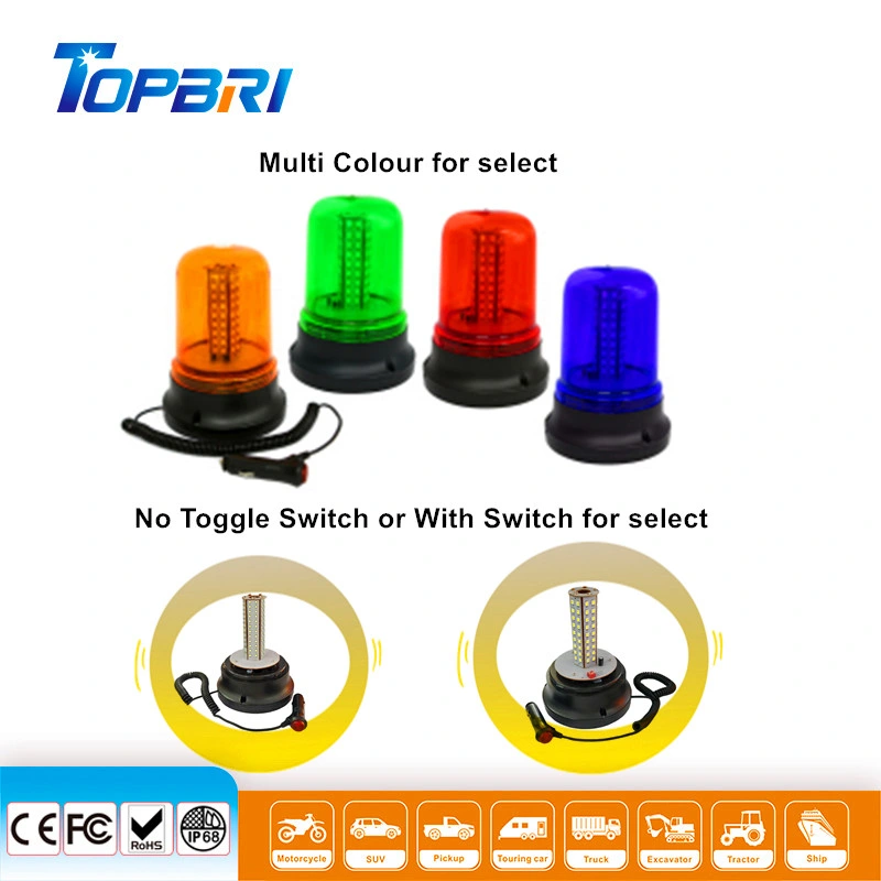 12V Amber Red Blue Green Flashing LED Rotating Warning Beacon Light for Truck