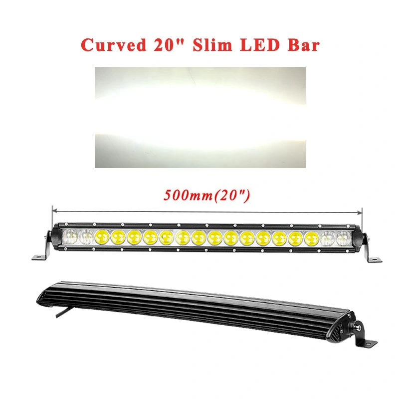 20 Inch Car Truck Single Row Combo Beam Curved LED Work Light Bar for 4X4 Driving