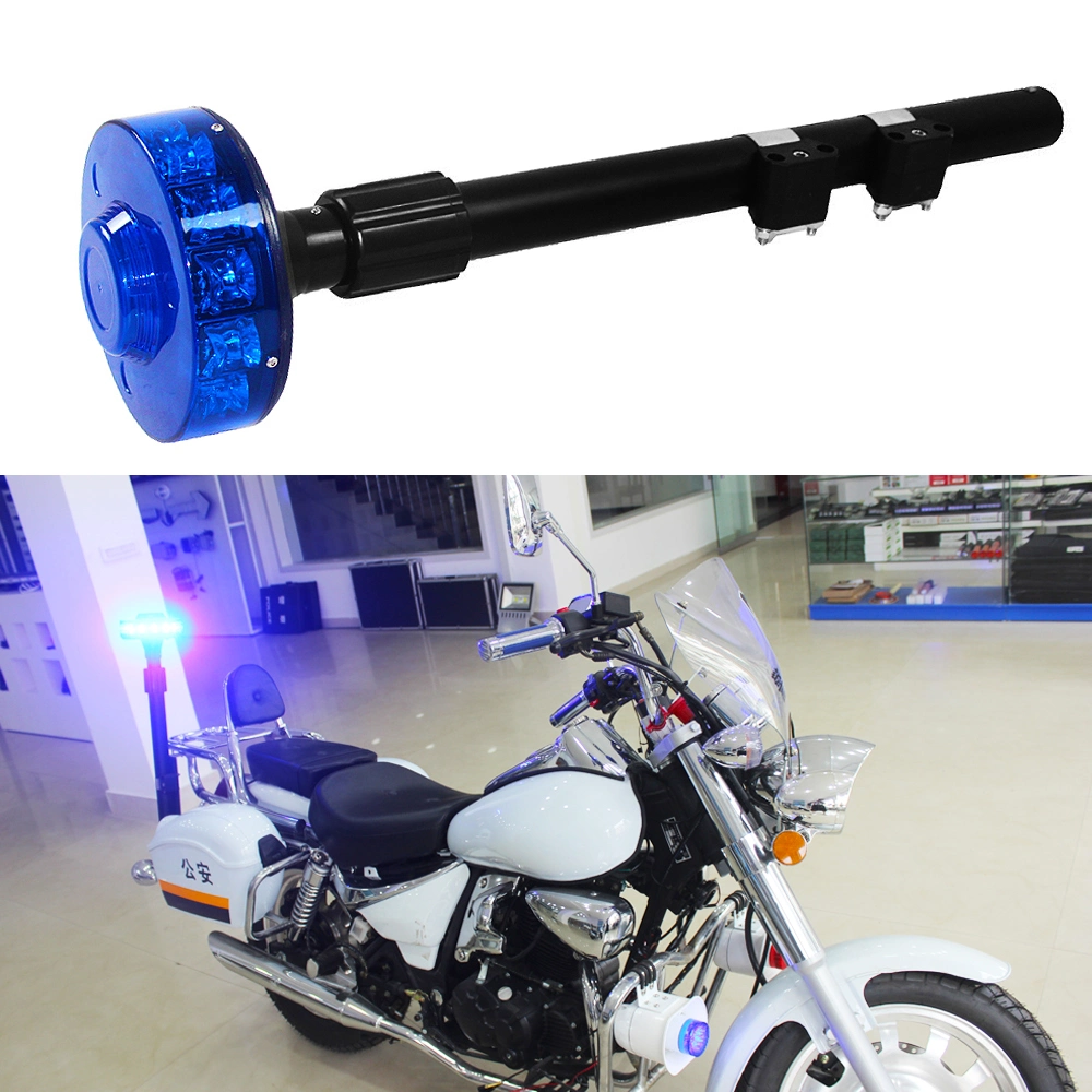 Haibang Blue LED Motorcycle Bike Safety Warning Strobe Telescopic Rear Pole Beacon Light