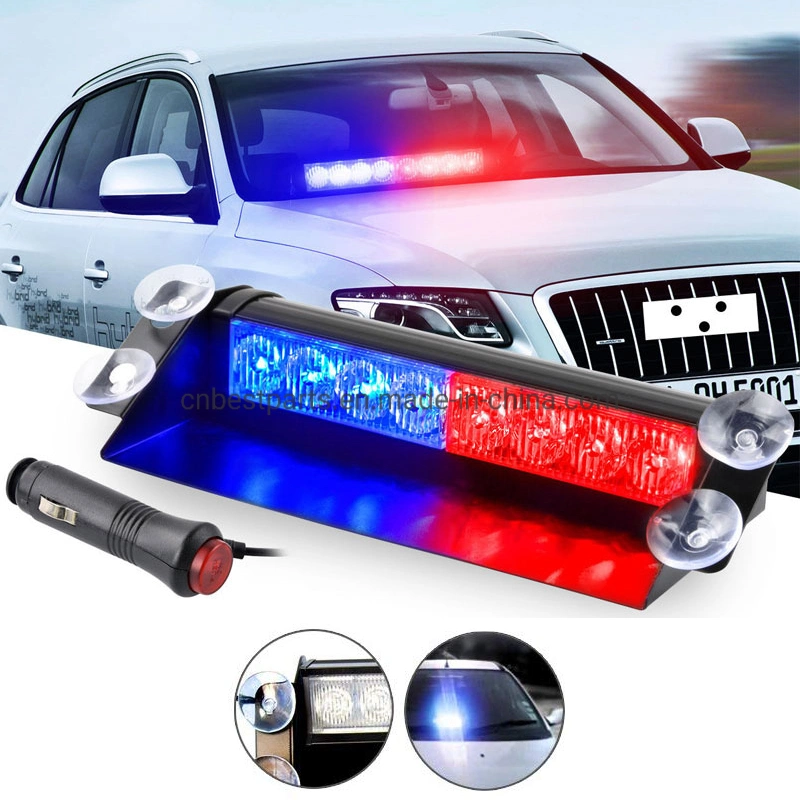 Road Emergency Car Strobe Flash Warning Lighting 12V 8 LED Flashing Red Blue Traffic Safety Signal Caution Strobe Lamp Car Styling LED Beacon Warning Light