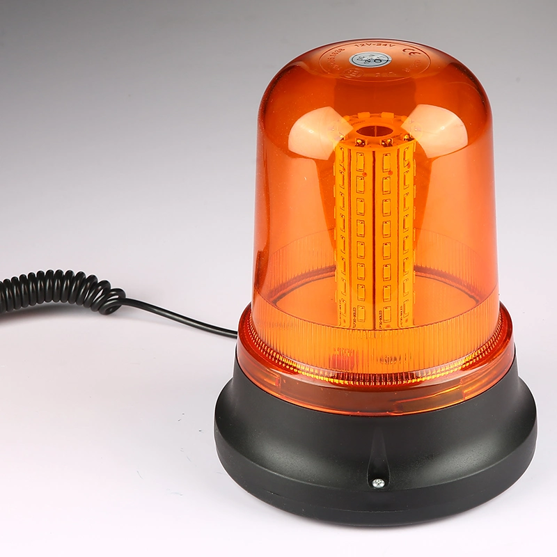 DC 12-48V Metal Base Amber Color LED Rotating Warning Beacon Light Strobe Flashing Light