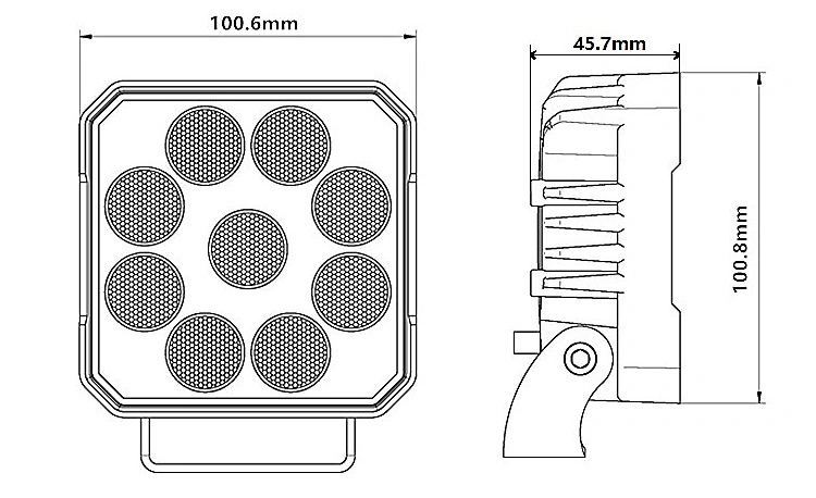 36W 4inch Square Flood/Spot Osram LED Working Light for Agriculture Forestry Tractor