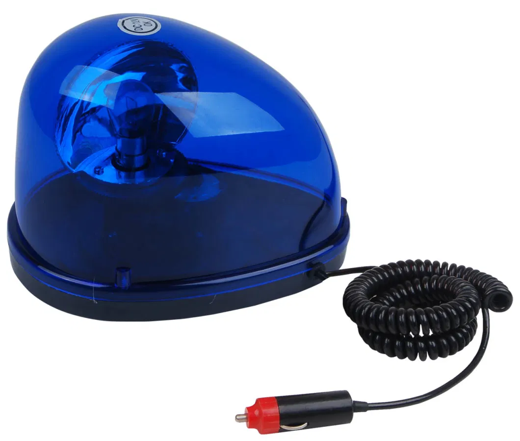 Top Lead Blue Halogen Police Emergency Snail Flashing Light Rotating Warning Safety Strobe Beacon Light