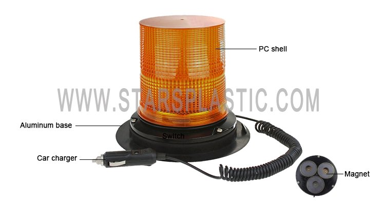 LED Beacon 360 Degree Coverage Warning Strobe Beacon Amber Warning Lamp with Muli-Function Cigar Plug