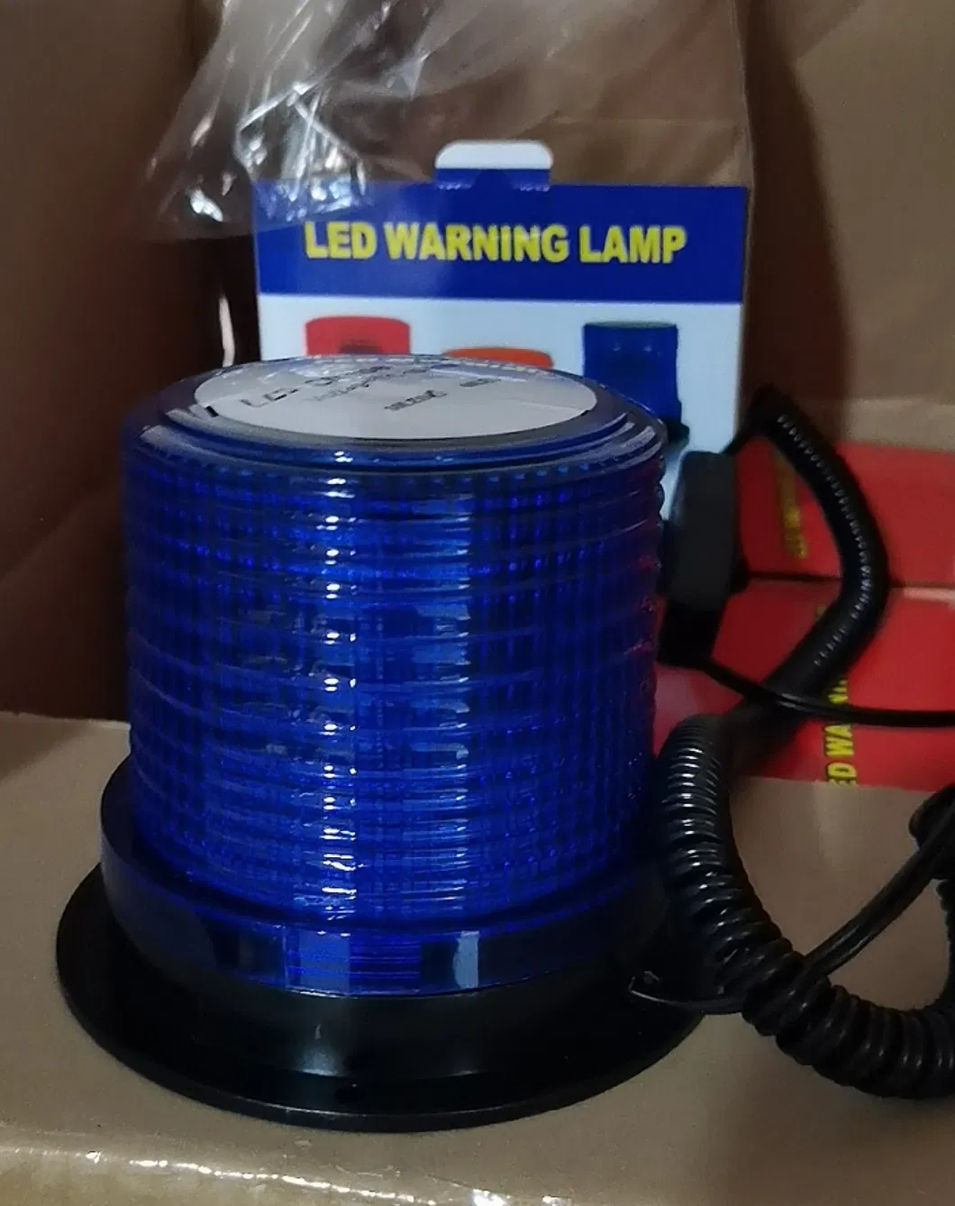 Blue LED Strobe Light 10-30VDC Rotate Small Warning Beacon