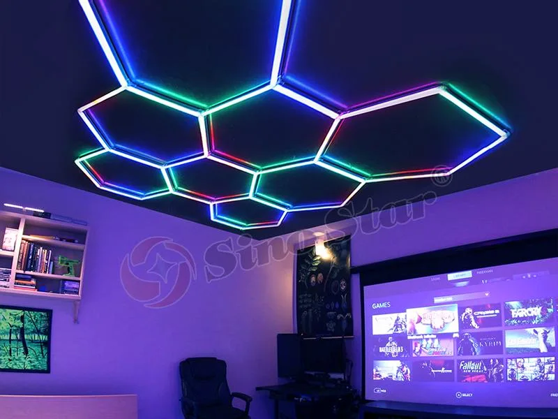 Club Hotel Shop Supermarket Corridor Honeycomb RGB Hexagon Light Bar Garage