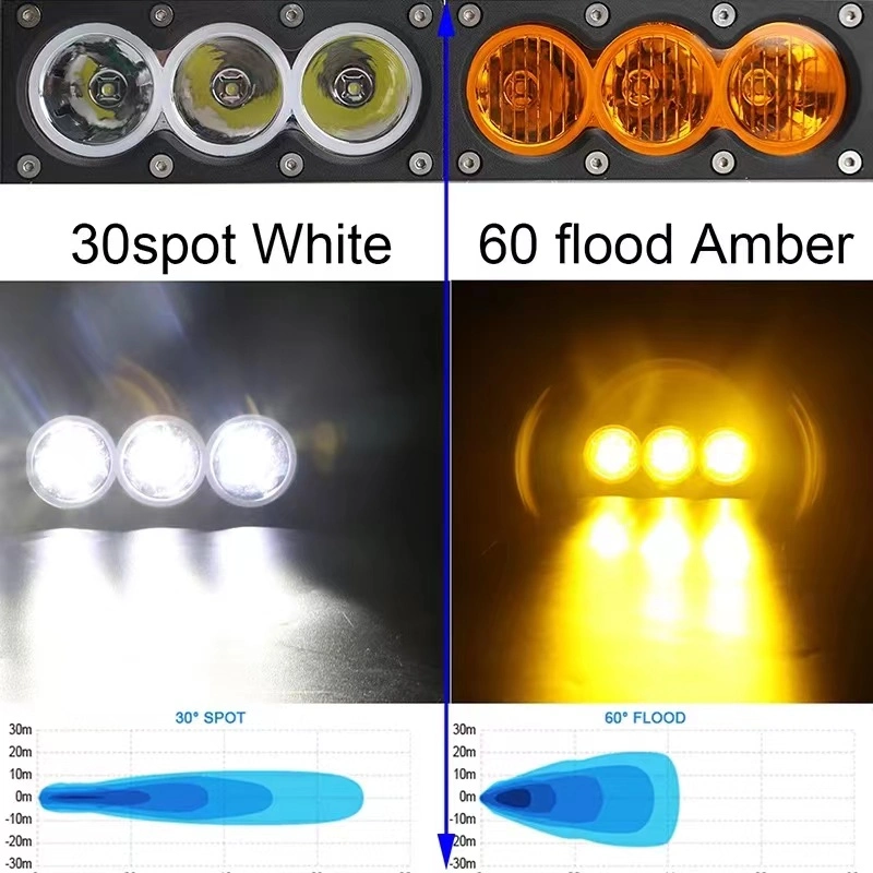 Strobe LED Light Bar Car Spot Flood Combo Dual Colour Truck Single Row LED Light Bar for off Road Accessories