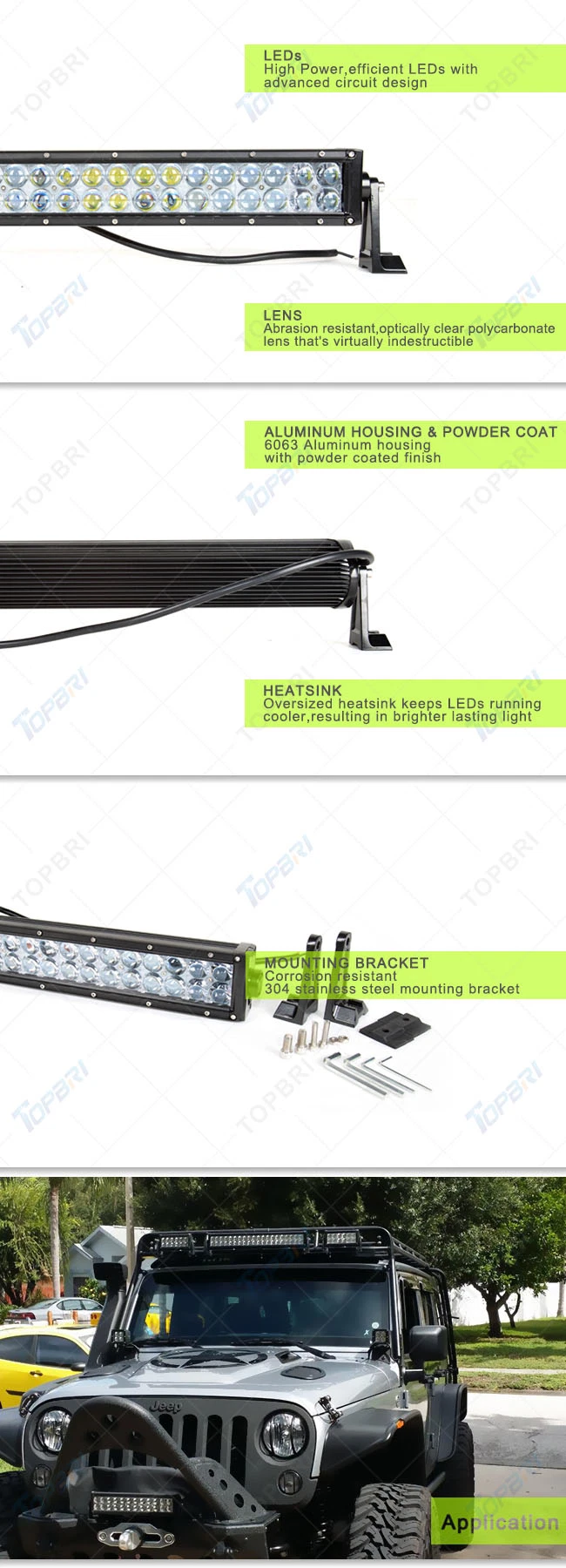 Shockproof 120W Double Row 4D Automobile LED Driving Light Bar