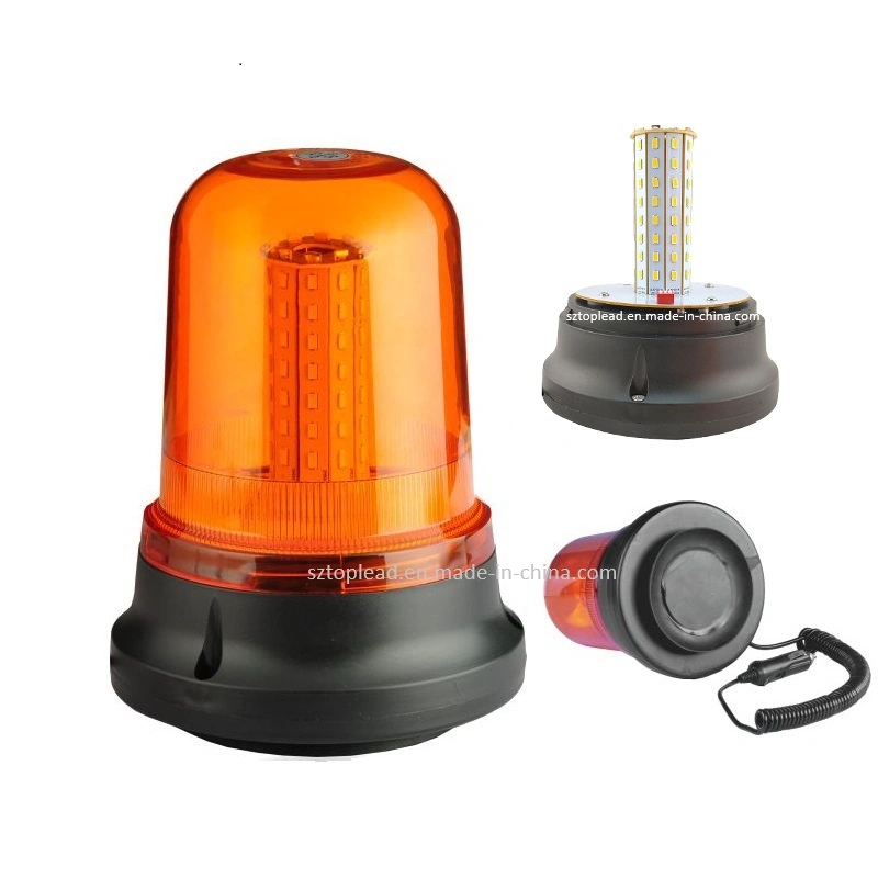 Factory Price LED Warning Beacon (12-48VDC) Amber 80 LEDs Rotating Warning Light Emergency Vehicle Roof Ceiling Strobe Lamp IP65