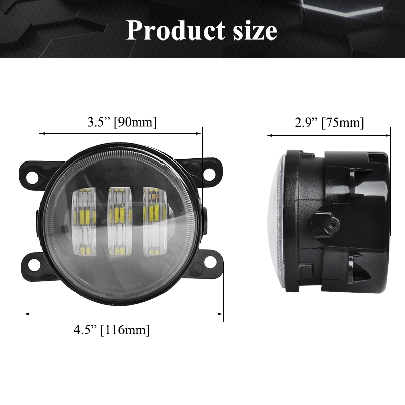 3.5 Inch Round LED Fog Light for Jeep Wrangler Jk Lj Tj Flood LED Passing Headlight