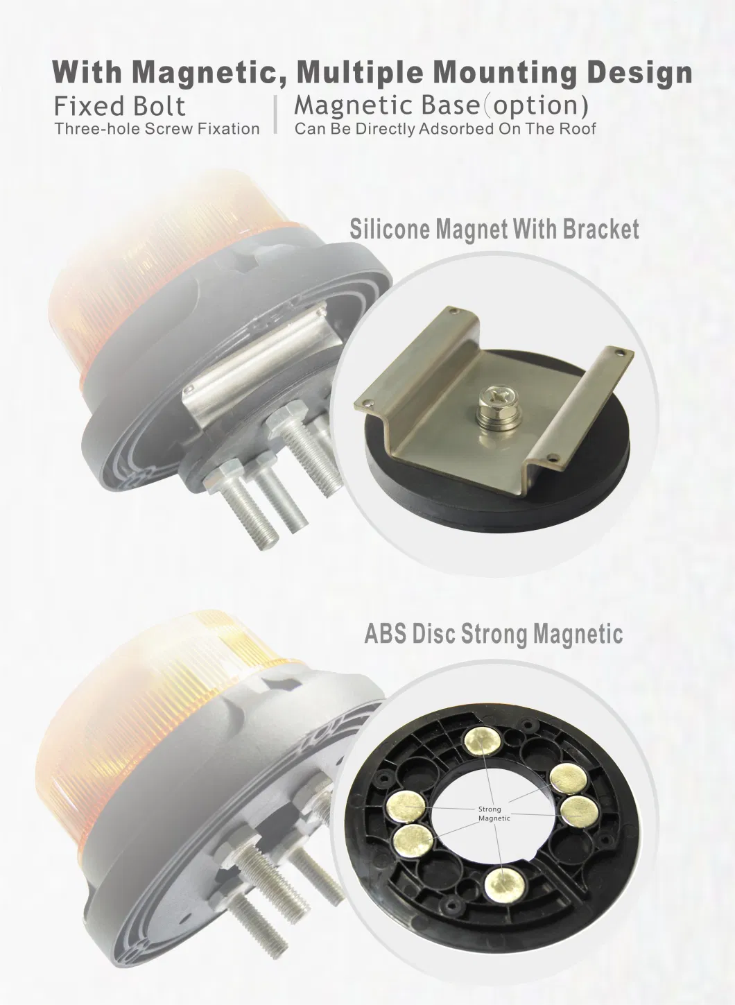 ECE R65 R10 Approved LED Strobe/Rotating Beacon with Reflector