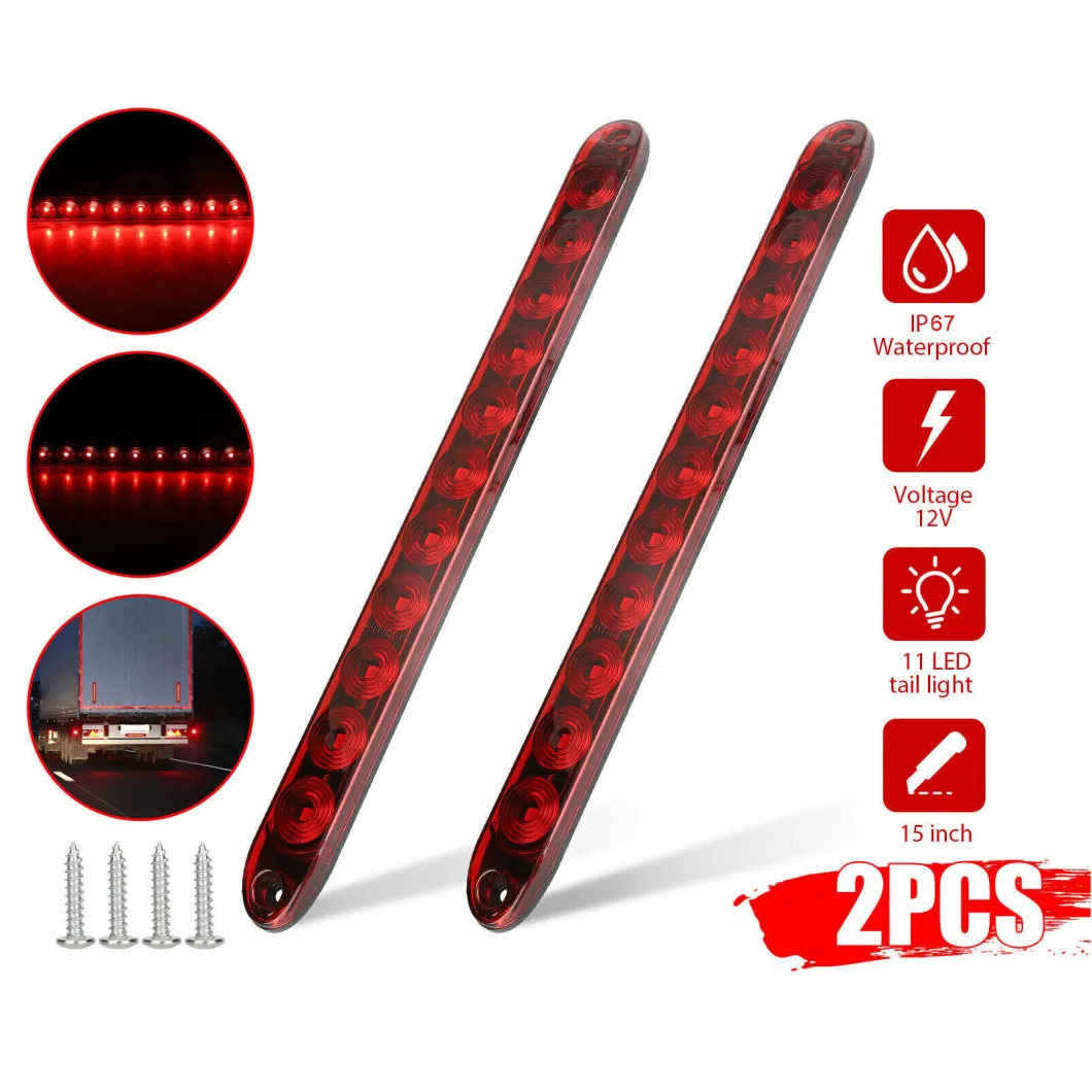 16&quot; Trailer Brake Tail Light Bar Stop Turn Tail Lights Assembly Identification Clearance Strip Red Light Waterproof for off Road
