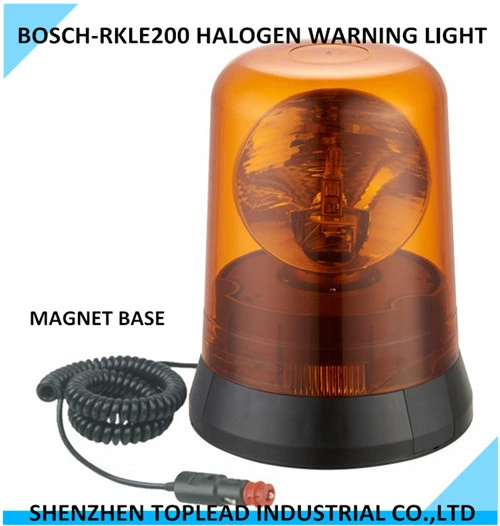 Toplead Amber Magnetic Mount Revolving Beacon Light, 12-24V H1 Halogen Warning Light (BOSCH-RKLE200)