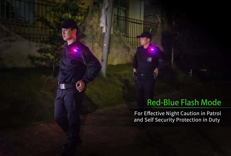 Red Blue Beacon Police Flashlight Light for Security Guards Police Flash Light