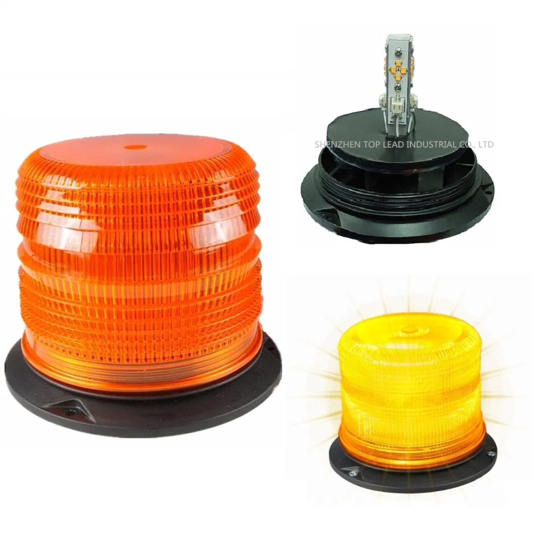 Factory Price LED Warning Beacon (12-48VDC) Amber 80 LEDs Rotating Warning Light Emergency Vehicle Roof Ceiling Strobe Lamp IP65