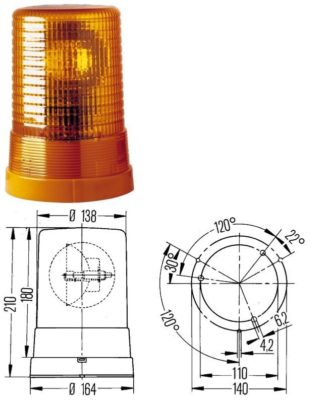 High Quality Halogen Luces LED PARA Camion DC 12 V 24 V Amber Rotating Beacons Mining Warning Lights with Factory Price CE