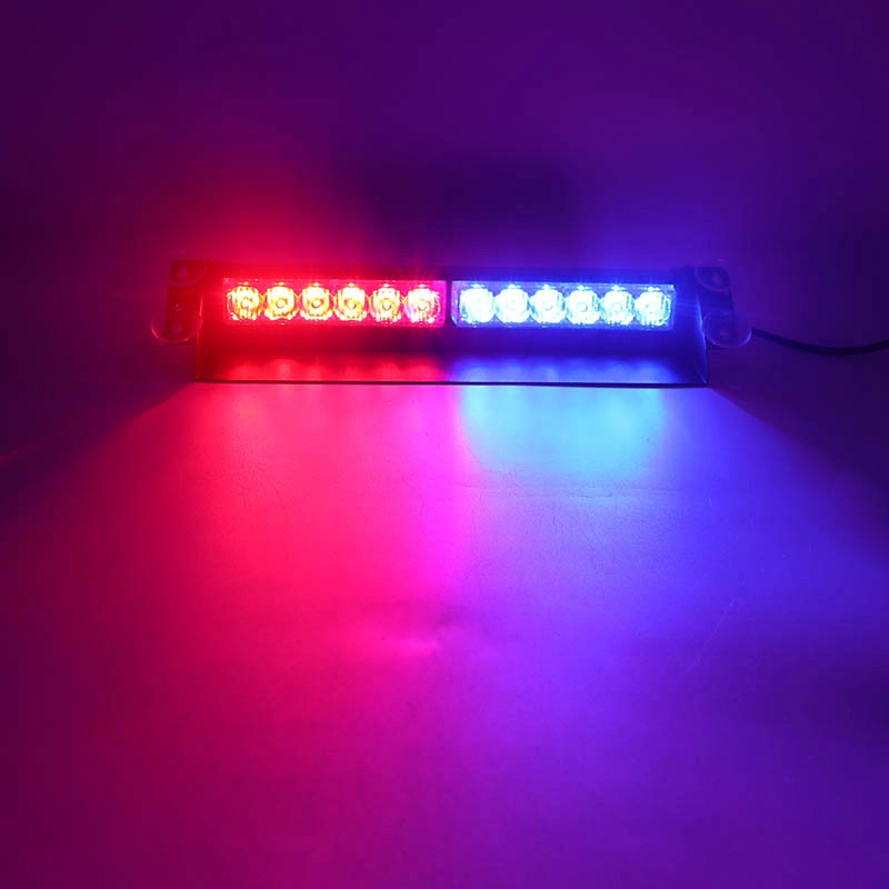 12 LED Emergency Dash Strobe Lights Amber Red Safety Warning Hazard Interior Windshield Lights Traffic Advisor Light Bar Switch