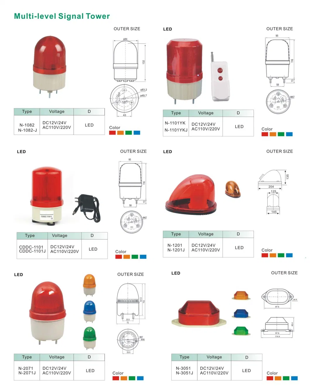 AC/DC12V 24V LED Rotate Flashing Warning Light Beacon Vehicle Lamp