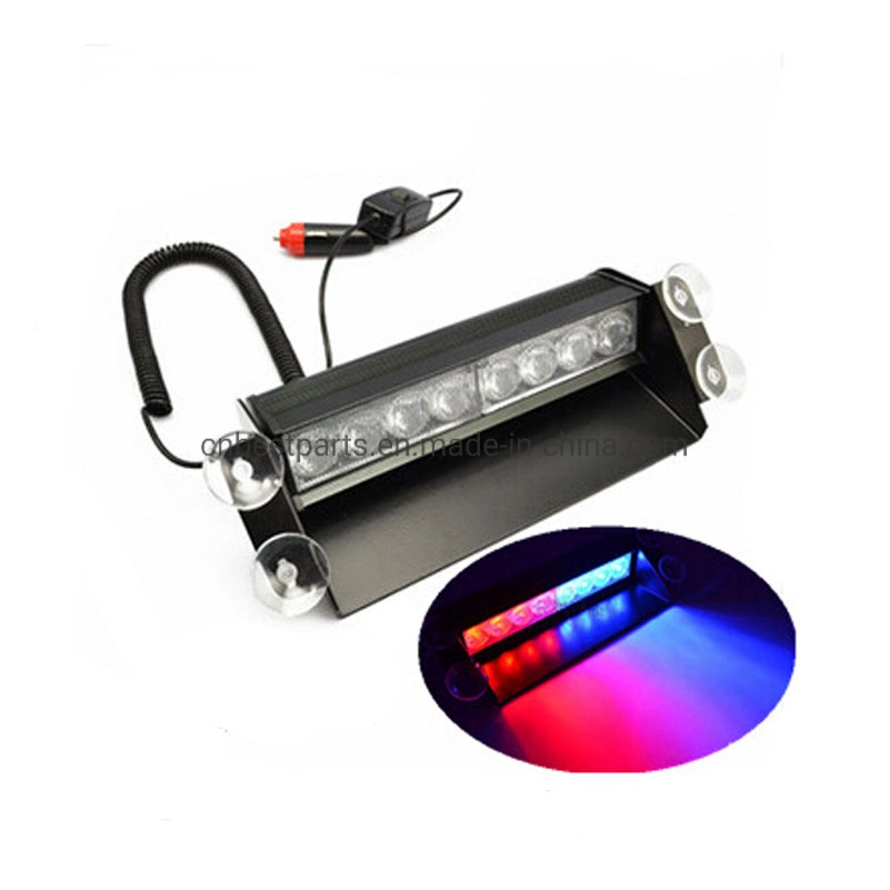 Road Emergency Car Strobe Flash Warning Lighting 12V 8 LED Flashing Red Blue Traffic Safety Signal Caution Strobe Lamp Car Styling LED Beacon Warning Light