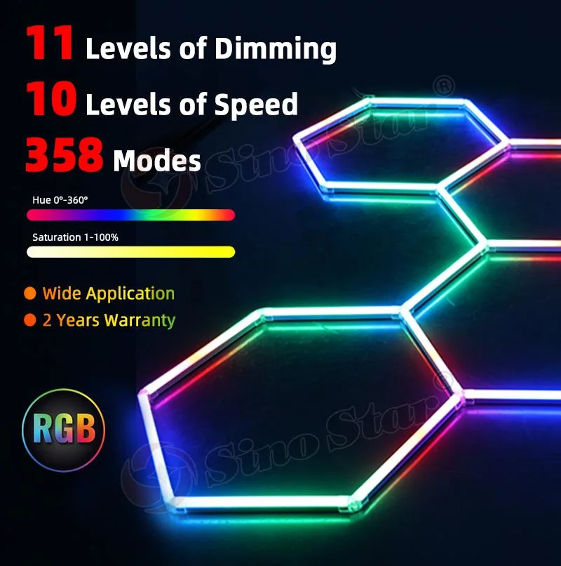 3389*1715mm 56W Club Hotel Shop Supermarket Corridor Honeycomb RGB Hexagon Light Bar