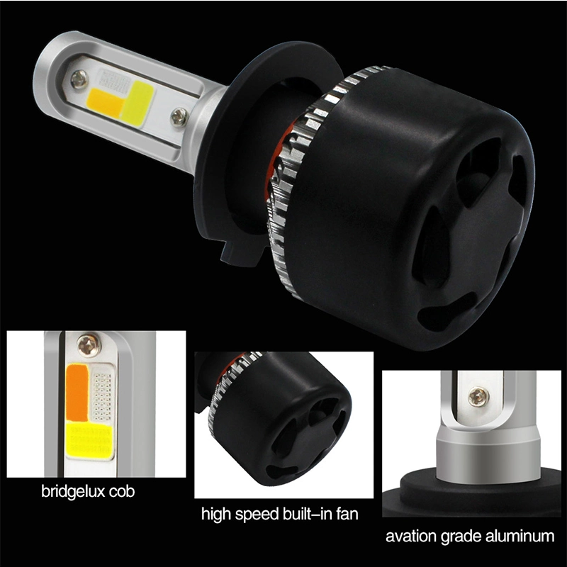 Car Tricolor 3 Color LED Headlight H1 H4 H7 H11 Hb3 Hb4 72W 7200lm 3000K 6000K 8000K Tricolor LED Headlight