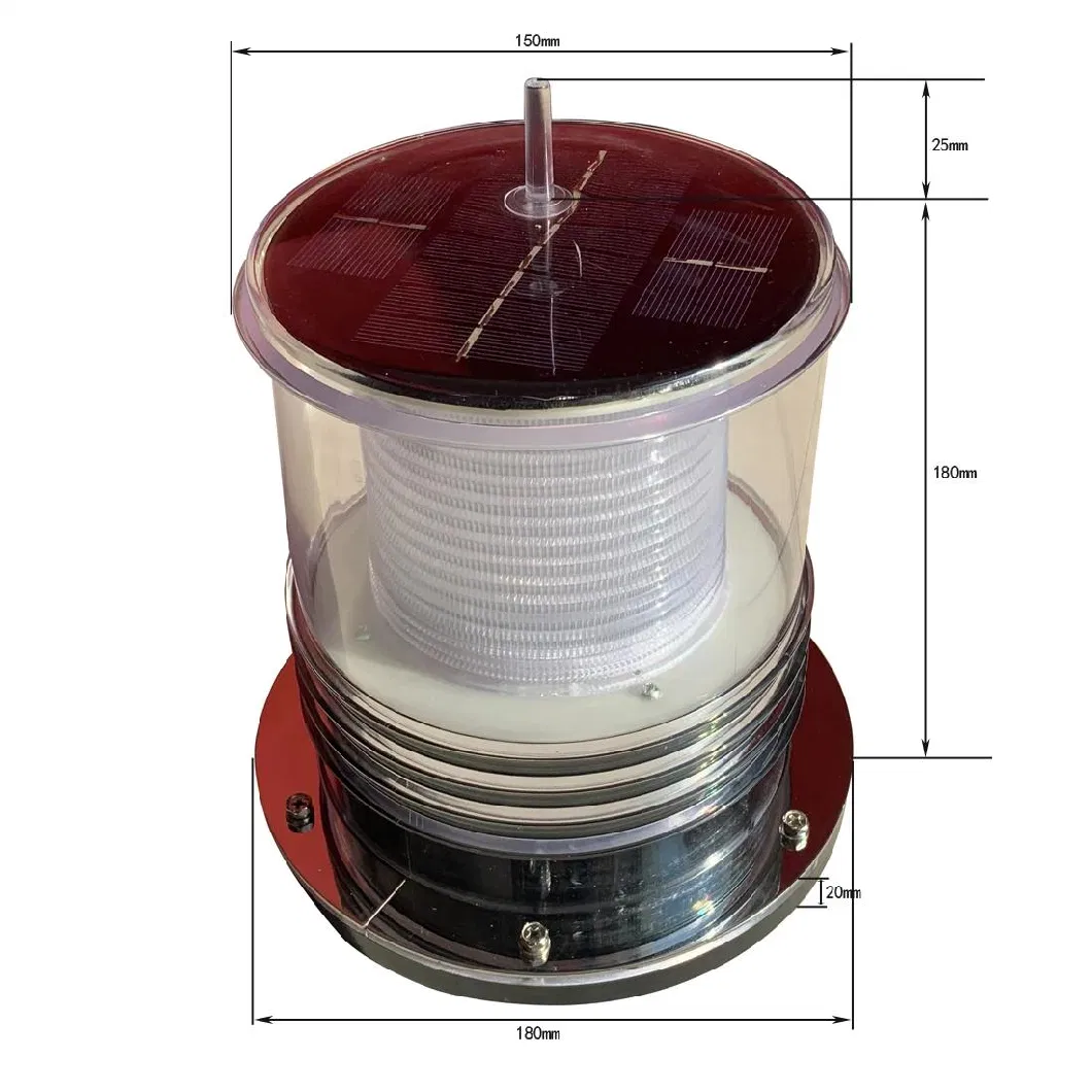 Sea Navigation Flashing LED Lamp Solar Marine Rotating Search Beacon Warning Light