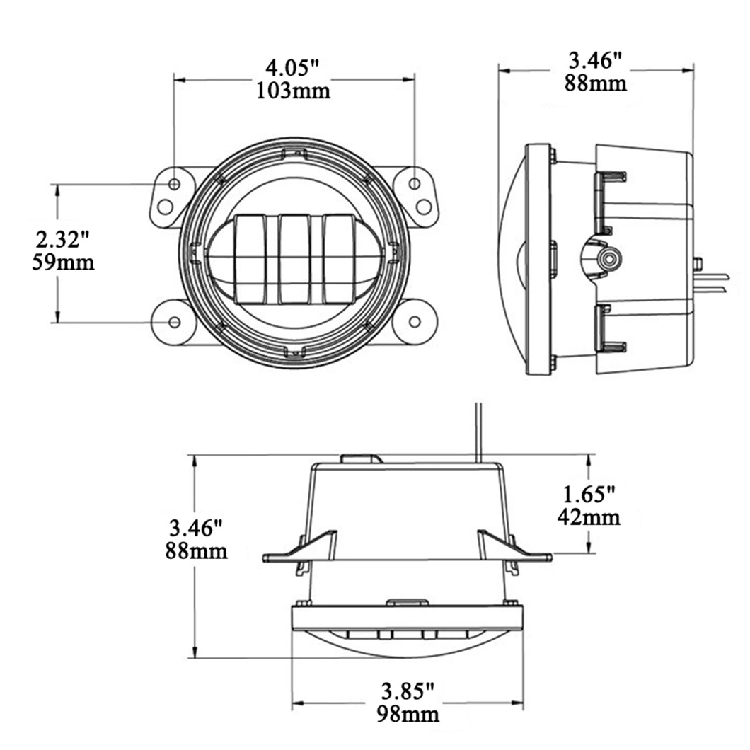 4 Inch Motorcycle LED Headlight DRL Round Offroad LED Driving Auxiliary Fog Light for Auto Car Foglight Jeep Wrangler 4X4 Bus