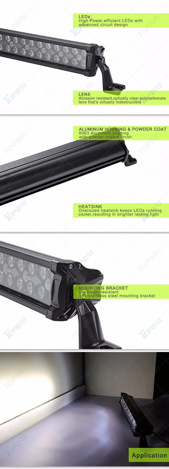 Agriculture Lights 20&quot; 108W Auto Driving Amber White LED Light Bar