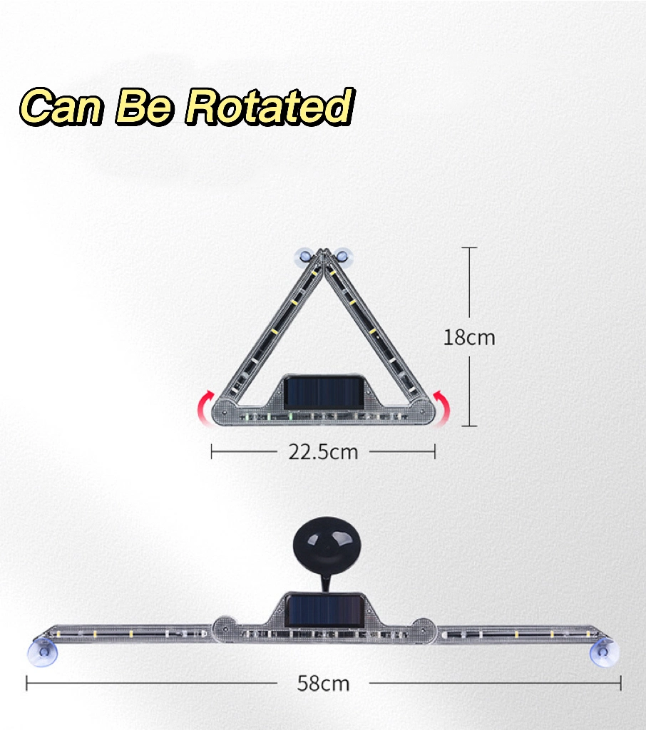 Road Safety 18PCS Bright LED Emergency Signal Lighting with Folding Design Remote Control Solar Rechargeable Beacon Strobe Lamp Triangle Warning Light