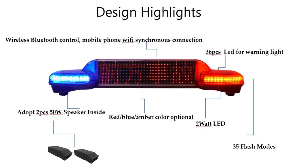 Senken LED Emergency Warning Lightbar with LED Message Sign