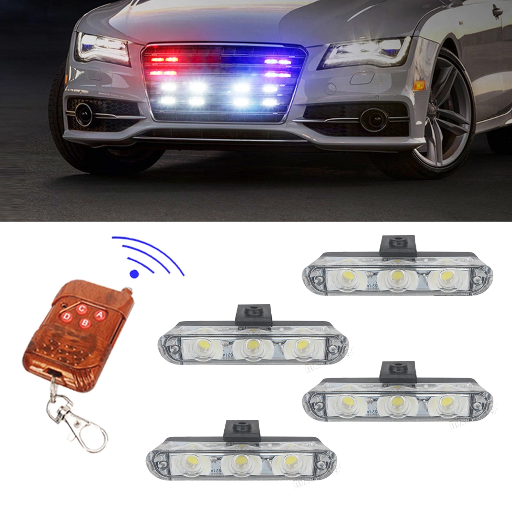 12V 24V LED Amber Strobe Warning Light Strobe Grille Flashing Light Car Truck Beacon Lamp Yellow White Traffic Lights