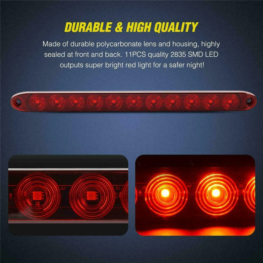 16&quot; Trailer Brake Tail Light Bar Stop Turn Tail Lights Assembly Identification Clearance Strip Red Light Waterproof for off Road