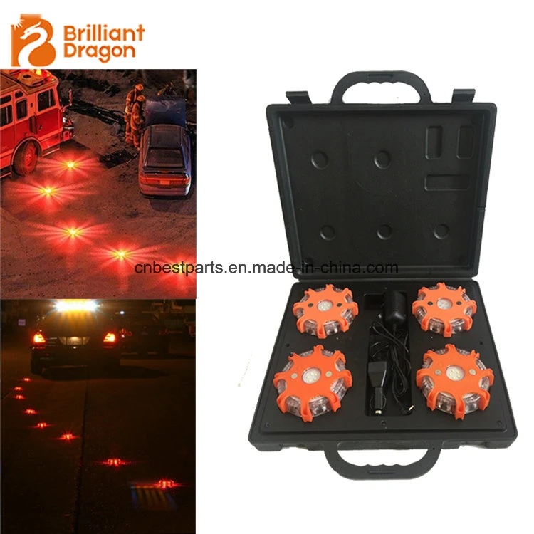 Sequential Function Car Emergency Road Safety Flares Portable LED Emergency Warning Lamp Strong Magnet Base Flashing Beacon Strobe Warning Safety Light