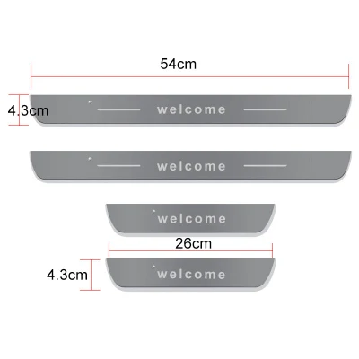 4PZ. Luce di benvenuto a LED wireless pedana porta universale Lampada USB acrilico ricarica RGB Custom Logo Streamer Dynamic Light Per auto