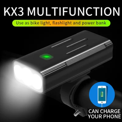 Bicicletta robusta Super luminosa impermeabile IPX5 ricaricabile USB da 1200 lumen Faro