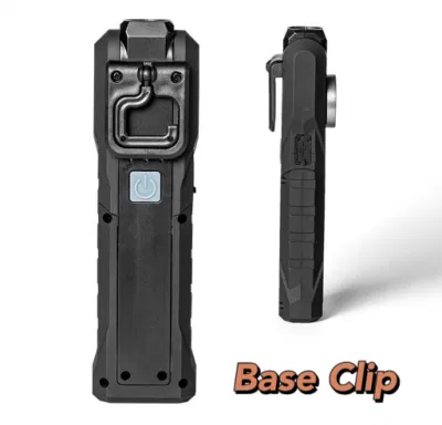 Lampada da lavoro COB ricaricabile LED portatile all&prime;ingrosso per esterni con base Magnete per gancio di aggancio per ispezione auto 5 modalità lampeggiante Luce spot lampeggiante