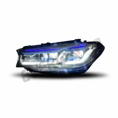 Gruppo faro anteriore a LED completo per BMW serie 5 G30 17-20 aggiornamento a 2022 M5 proiettore laser blu senza Sostituzione del paraurti